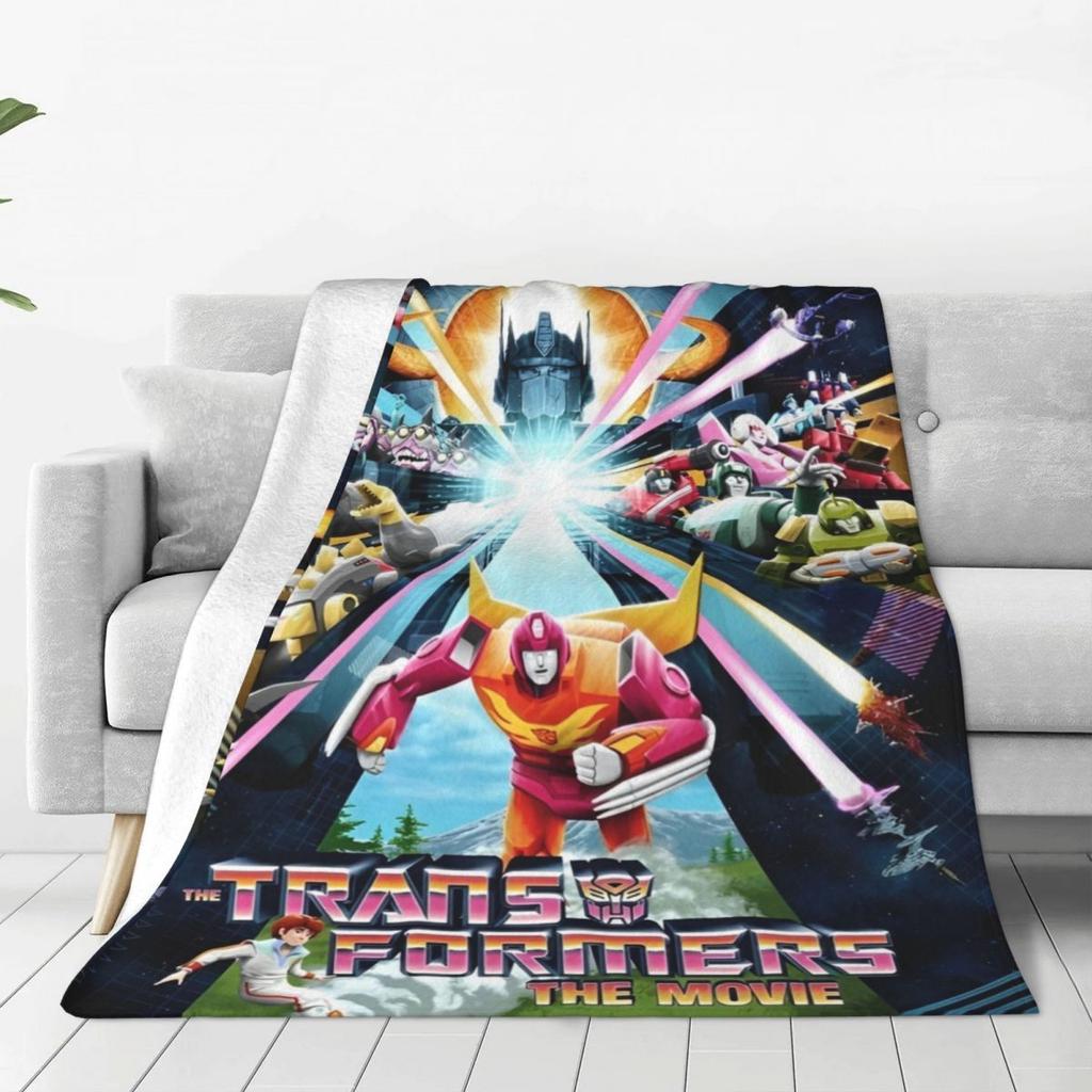 Cartoon Transformers Autobots Throw Blanket Flannel Bedspread For Couch Chair Sofa Bed Novelty Sofa Bed Cover