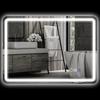 Bathroom Mirror with LED Lighting, Anti-Fog Pad, 3 Adjustable Colors, Silver