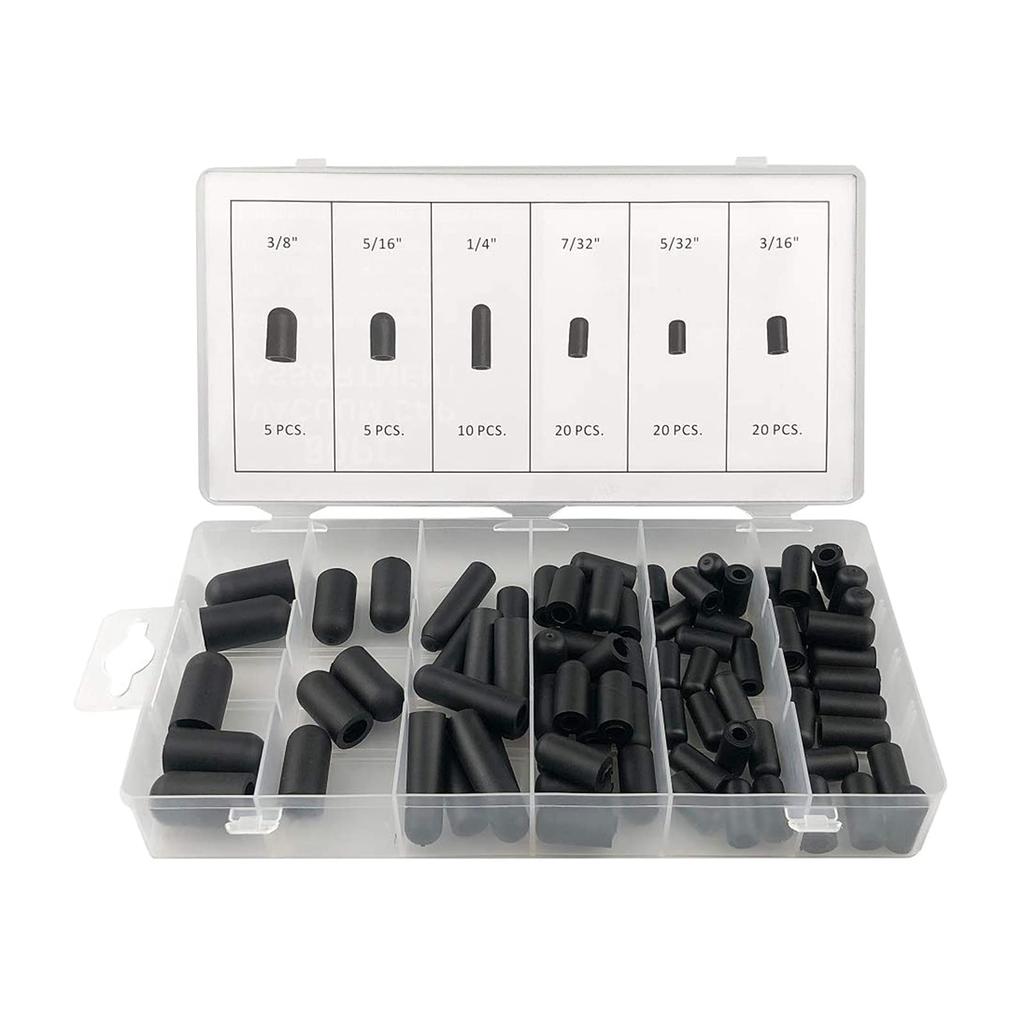 STARTIST 80 Pack Rubber Vacuum Cap Assortment Set 5/32" to 3/8" 6 Size Spare Parts