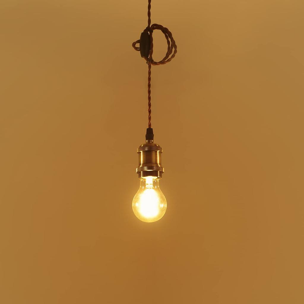 LVWIT Pendant Light, E26 Base, with LED Bulb, Filament Bulb, Bulb Socket, Lighting Fixture for Wired Duct Rail, Ceiling Lighting, Hanging Light,