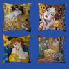 Gustav Klimt The Kis Cover With Short Plush Print For Living Room Sofa Decoration Cushion Cover Pillow Covers