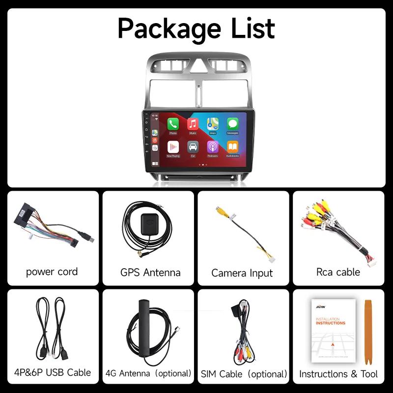 JIUYIN Car Radio For Peugeot 307 307CC 307SW 2002 - 2013 wireless CarPlay Android Auto car intelligent systems No 2 din 2din DVD
