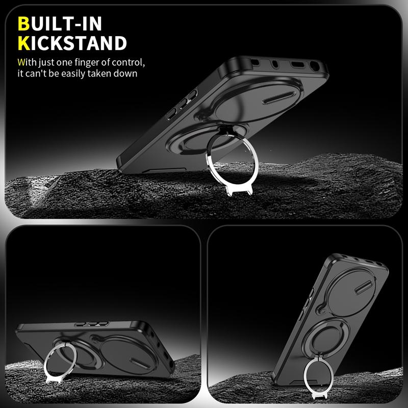 For Xiaomi Redmi Note 14 Pro 4G Case Magnetic Holder Ring Armor Shockproof Cases for Redmy Note14Pro 4G Slide Lens Protect Cover