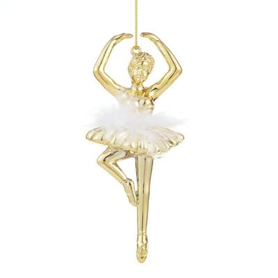 New Ballet Girl Christmas Tree Hanging Ornaments Gold Silver Plastic Christmas Ornaments Xmas Tree Decorations Home Party Decor