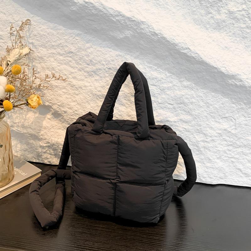 Sewing Thread Interior Compartment Top-Handle Bags Solid Casual High Quality Bags for Women Zipper Nylon Women's Handbags ARI