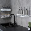 Tuqiu Bathroom Shelf Wall Mounted Bathroom Storage Organizer Holder Corner Shelf  White Aluminum Bath Shower Shelf