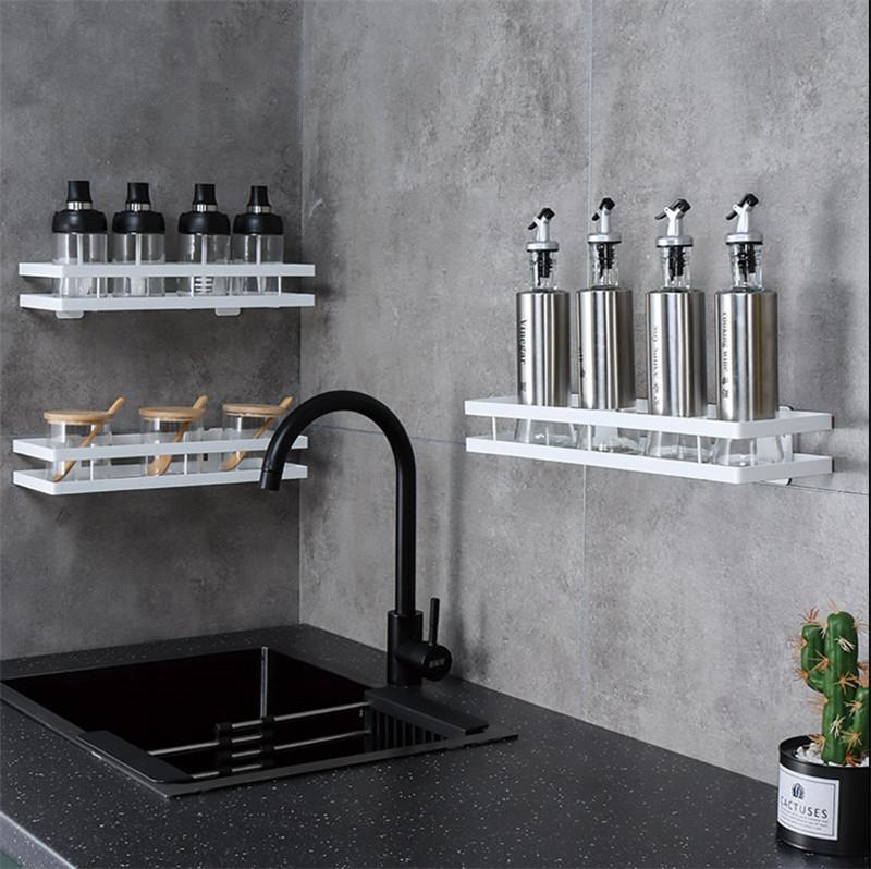 Tuqiu Bathroom Shelf Wall Mounted Bathroom Storage Organizer Holder Corner Shelf White Aluminum Bath Shower Shelf