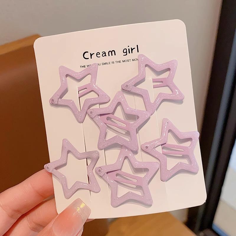 6/10pcs Y2k Mini Star Side BB Cute Hair Clip Korean Candy Colorful Dopamine Baby Headwear Girl Hair Pin Bangs Clip Kid Headwear
