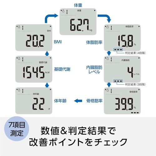 OMRON Weight and Body Composition Meter Body Scan Dark Blue KRD-203-DB Automatic Recognition Starts Measurement Just by Riding Thin Design