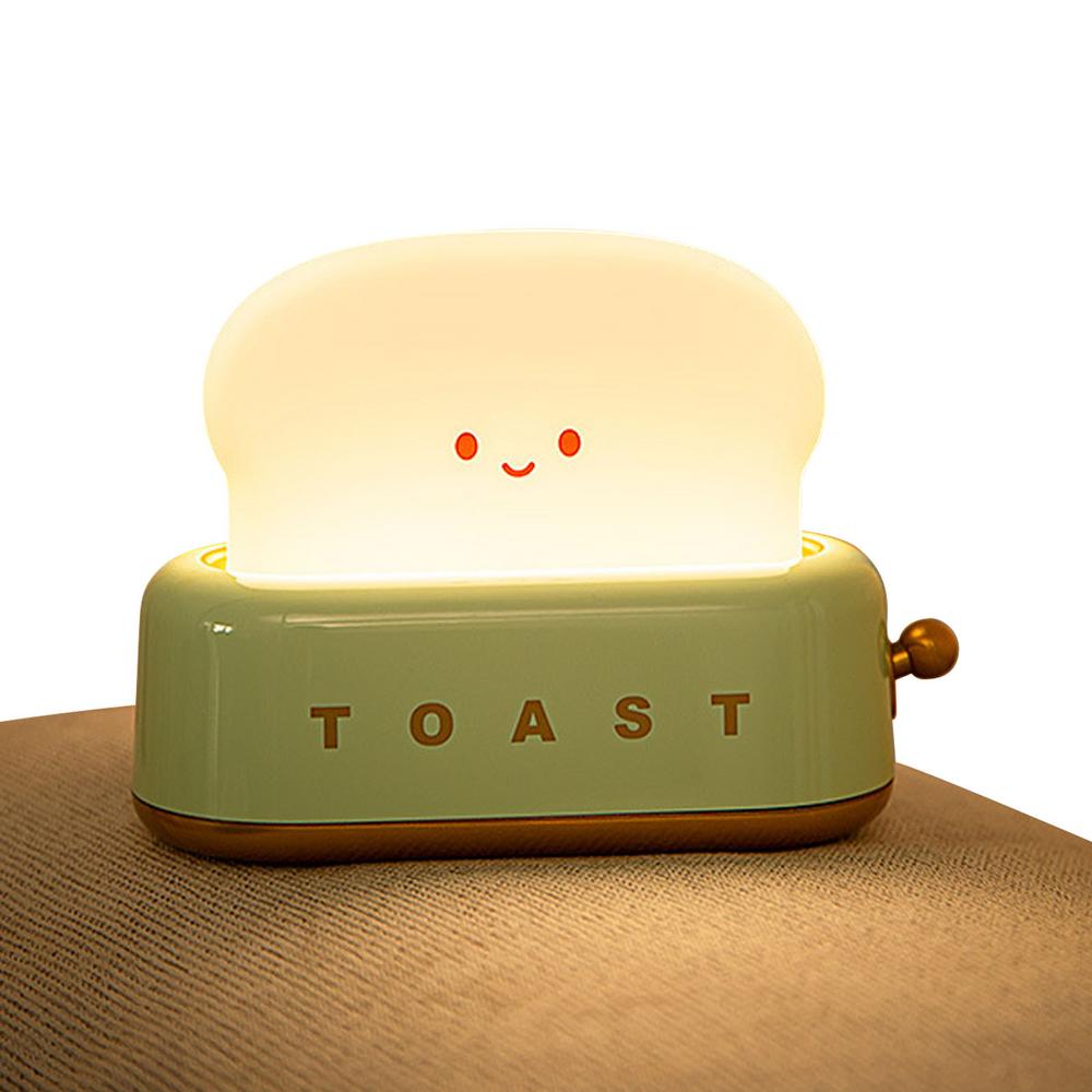Cute Toast Night Light Dimmable LED Toaster Night Lamp Rechargeable Cordless Nursery Night Light For Kids Cute Bedroom Bedside