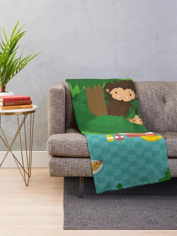 Sneaky Sasquatch Picnic Throw Blanket Camping Hairy For Sofa Thin Bed Blankets 80x120cm(31x47inch)