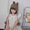 Cute Handmade Rabbit Ear Woolen Hat for Parent Child Autumn and Winter New Style Knitted Ear Protection Warm Lei Feng Hat