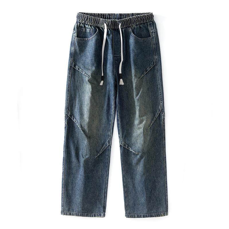 Autumn and Winter Retro Jeans Men's Loose Straight Micro-flare Scimitar Floor Pants High Street Trendy Casual Pants