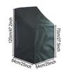 210D Oxford Cloth Waterproof Chair Cover, Black Outdoor Patio Seat Footstool Cover, Large All-Weather Furniture Protector
