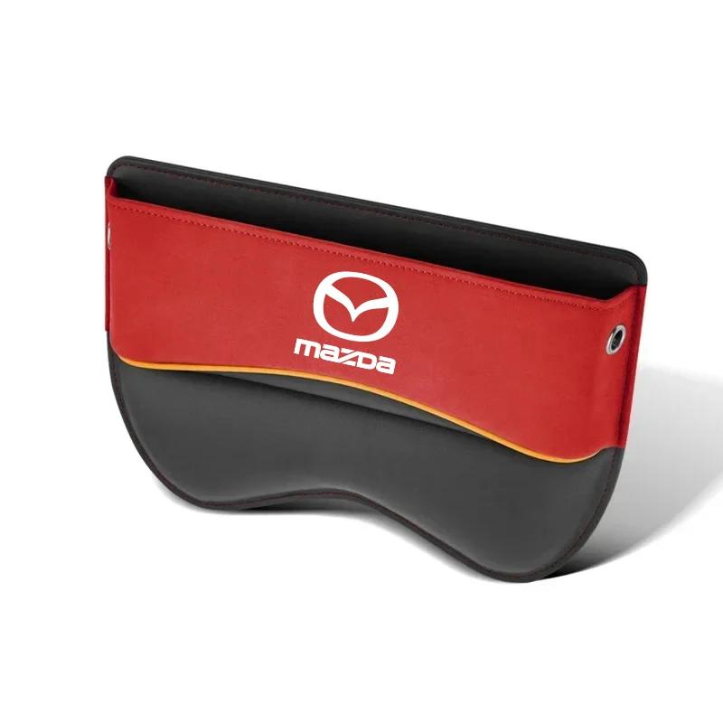 

For Mazda CX3 CX5 CX30 BT50 Skyactiv Premacy Demio cx8 cx9 mx5 Car Seat Organizer Leather Crevice Storage tools Box Accessories красный
