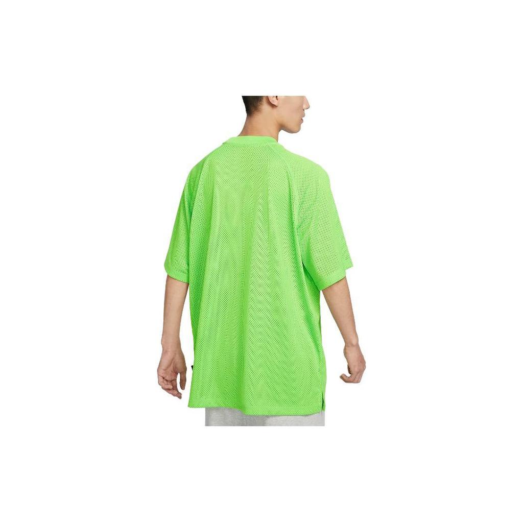 Nike T Shirts Men's Green Yellow Crew Neck Moderate Straight Fit DX0157-313