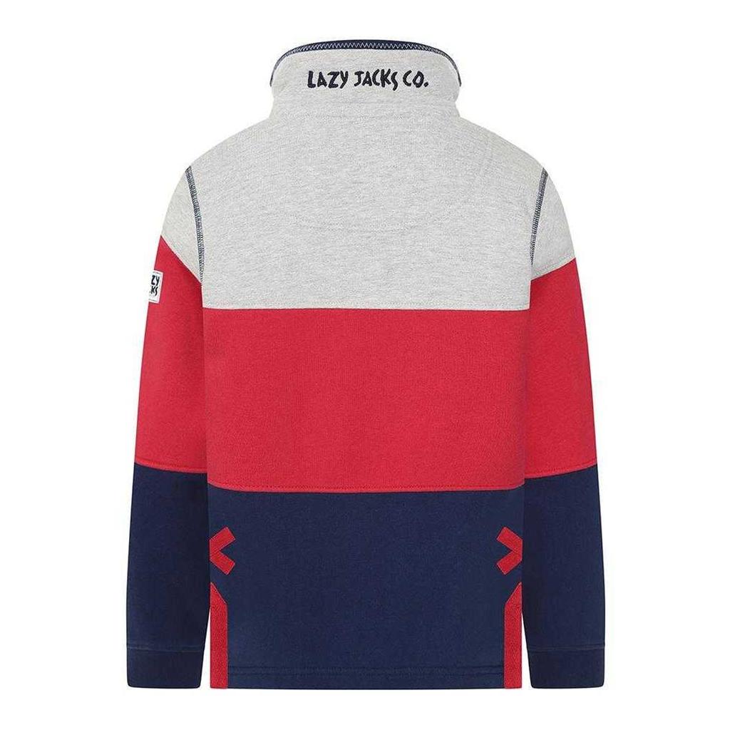 Lazy Jacks Boys Striped Half Zip Sweatshirt