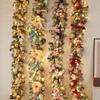 Encrypted Snowing PE Rattan Garland with Flocked Snow for Window & Wall Hanging