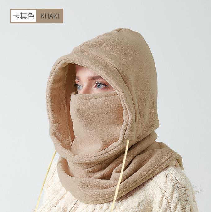 Unisex Winter Balaclava Knit Hood - Windproof Mask with Drawstring, Motorcycle Riding Headgea Warm Knitted Cap Cold Weather