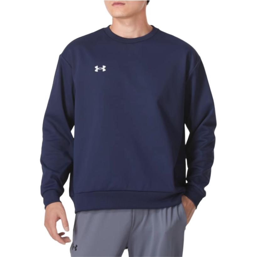 Under Armour Logo Round Neck Pullover Sports Long Sleeve Sweatshirt Unisex Sweatshirt Navy-Blue 24600305-409