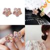 Flower Shaped Zircon Ear Studs With Silver Needle For Gift And Party Wear