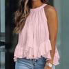 Sexy One-Shoulder Shirt Woman Loose round Neck Sexy off-Shoulder Sleeveless Shirt Tops