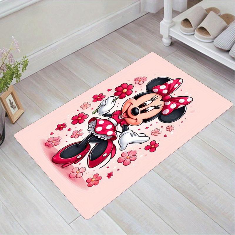 1pc Minnie Printed Carpet: Rectangle Rug for Living Room, Bedroom, Office, Home Decor, Kitchen, Non-slip, Game Area Rug
