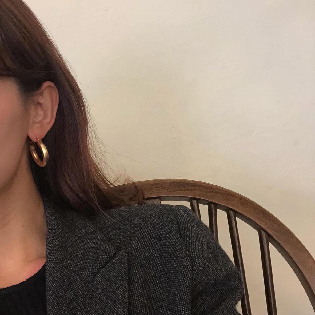 Anna's Influencer Style Metal Hoop Earrings: Simple, Versatile Circle Studs for Women