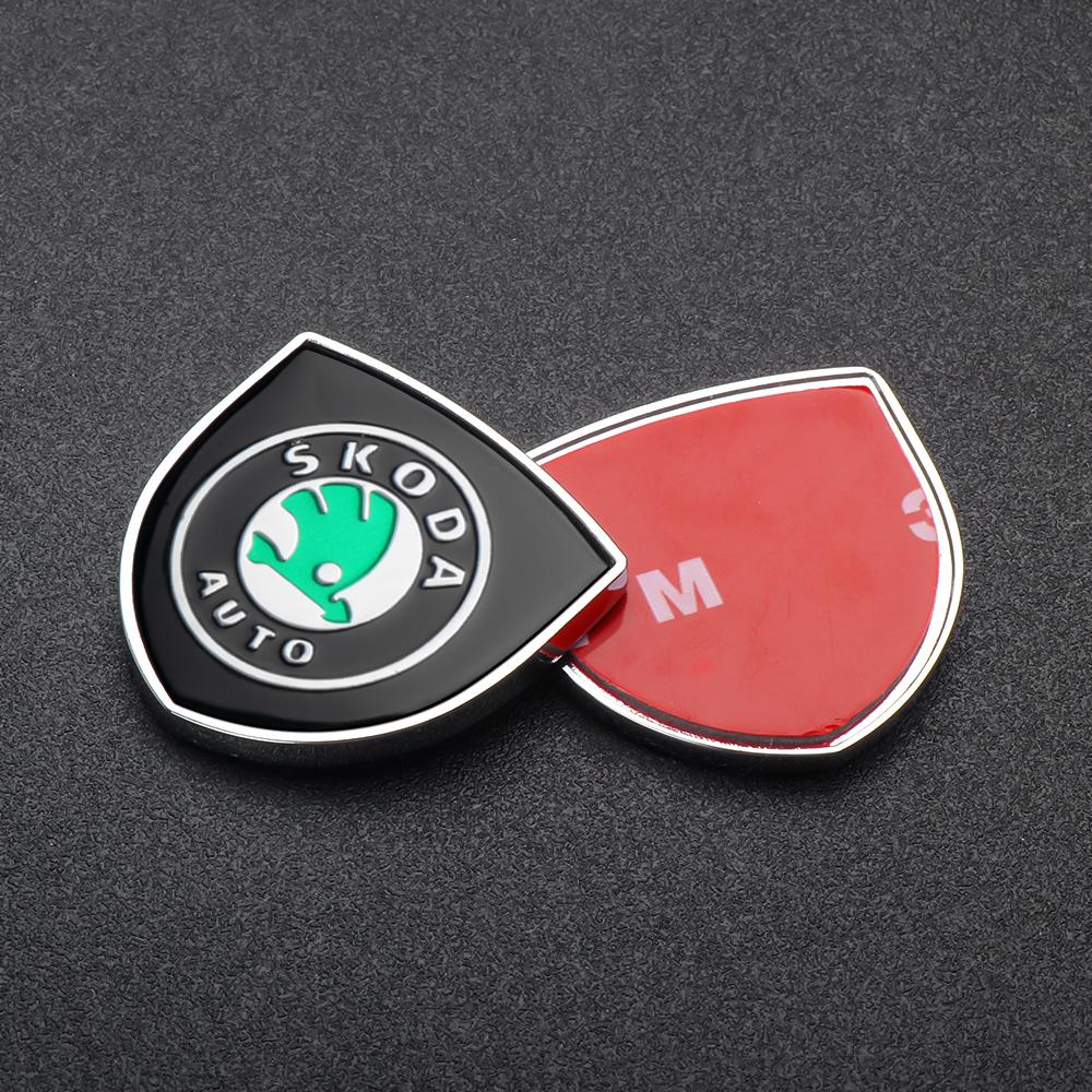 Car Styling 3D Meta Auto Door Shield Emblem Car Body Badge Sticker for Skoda Octavia MK2 MK1 2 3 A5 A7 A8 Fabia Karoq Superb Rapid Kamiq