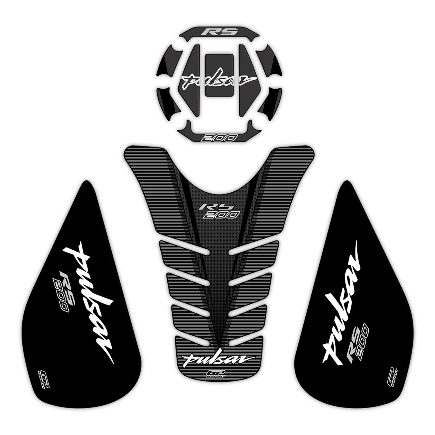 

GP Composite Bajaj RS 200 2015-2020 Compatible Tank Pad Set Black