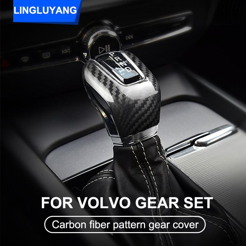 for volvo S60 XC60 V60 V40 S80 S90 XC90 V90 carbon fiber pattern gear stick gear set gear handle car Accessories