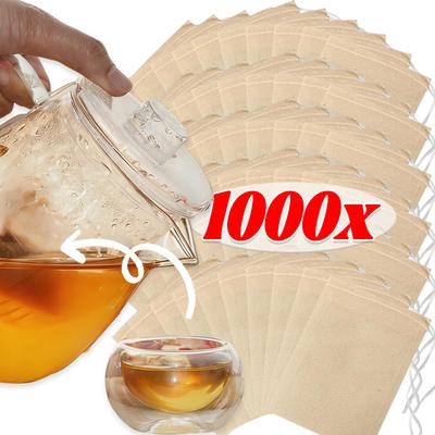 Multi Size Disposable Tea Bags Filter Bags Pull Rope Tea Sack Wood Pulp Paper Empty Teabags Home Kitchen Drinkware Accessories