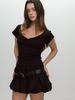 Moi Fair Belted Balloon Skirt / Black