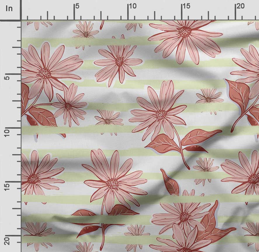 Soimoi Bird & Flowers Print,  Cotton Cambric, Quilting Fabric Sold by The Yard 42 Inch Wide, Medium Weight Cotton Fabric, Sewing  Supplies