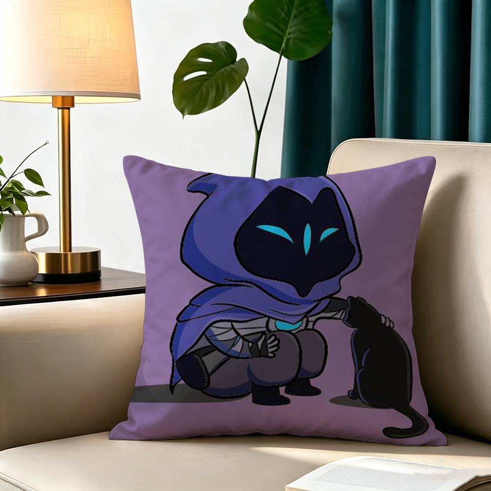 cartoon V-Valorant Pillow Case Square Double-Sided Sofa Cushion Cover Bedroom Bedside Pillow