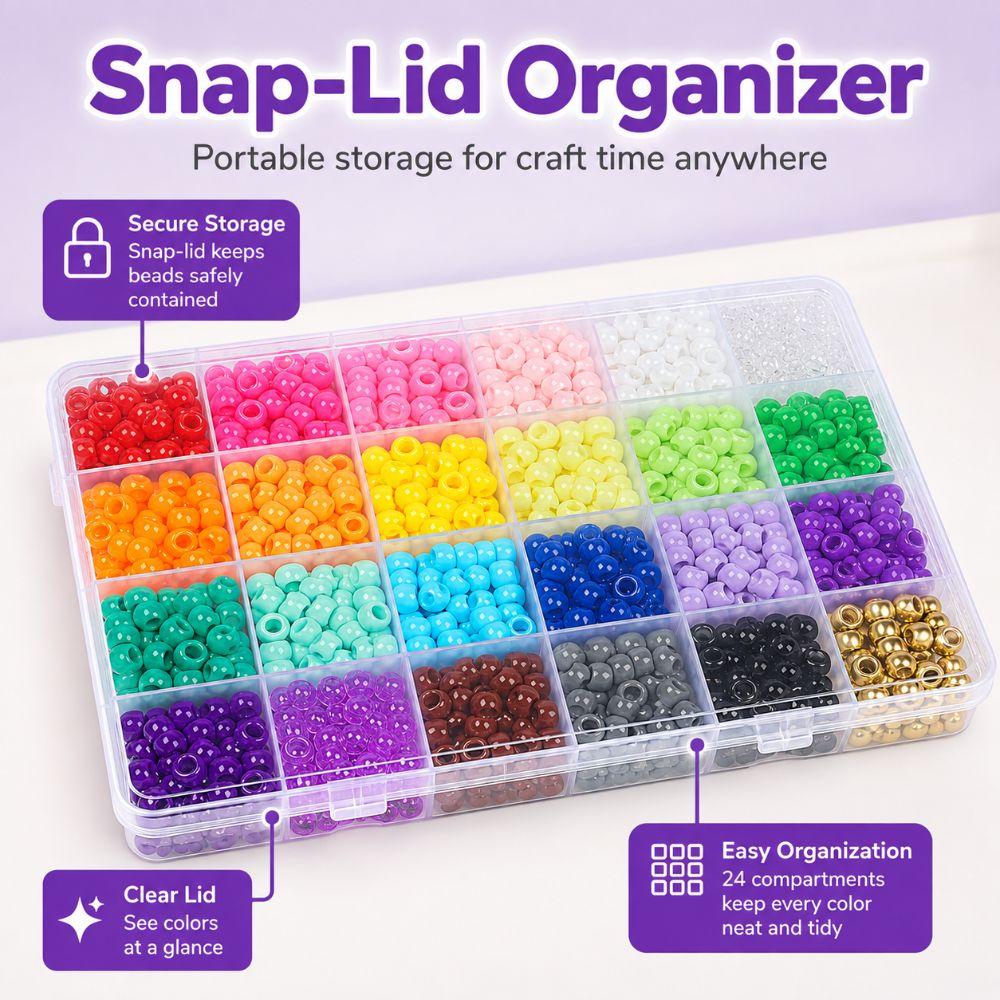 720PCS Craft Beads Large Hole Bracelet Beads Colorful Large Hole Beads  DIY Crafts