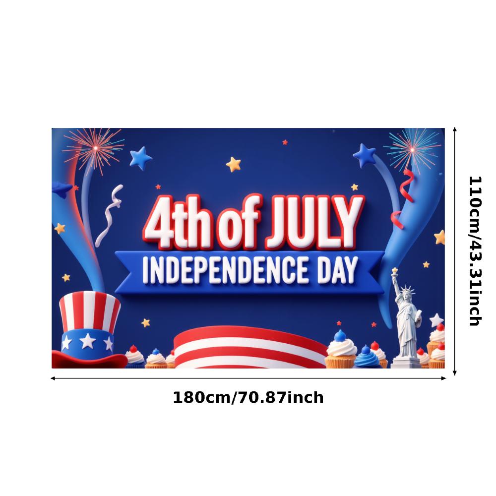 Фейерверк Фон Американский Праздничный Баннер Полиэстер Материал День Независимости Баннер Патриотический Дизайн Прочная Ткань
