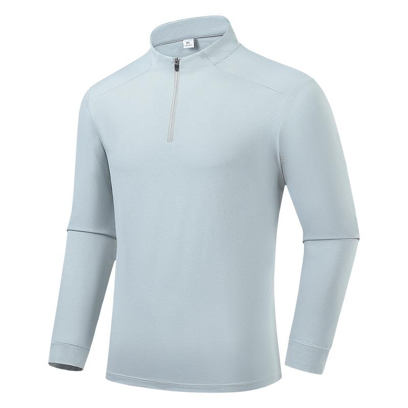 Sports Long Sleeved Running Fast Drying T-shirt for Men In Spring and Summer, Half Zipper Sports Clothes for Men's Fitness Training, Long Sleeved