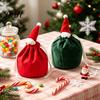 Holiday Candy Packaging Bags Christmas Drawstring Gift with Santa Hat, Reusable Velvet Xmas Goodie Sacks, Festive for Kids Apple Treat Pouch