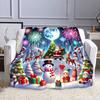 Christmas Wonderland with Santa & Reindeer Patterned Flannel Blanket Perfect for the Bedroom Living Room, Sofa, or a Little Nap