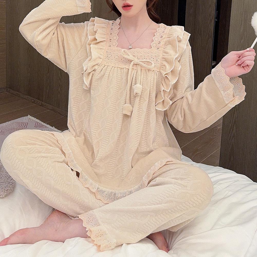 Extra Large Women's Pajamas Velvet Women's Winter Pajamas Women's Home Wear