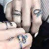 Sea Ice Blue Snake Court Ring High Sense Cold Wind French Female Personality Opening Niche Design Couple Ring