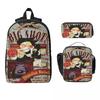 3Pcs Deltarune Video Game Backpack Set for Girls Boys Pen Bags Bookbag Sets with Lunch Box For School Students Knapsack
