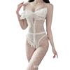 Sexy Perspective Sex Underwear Women's Mesh Big Bow Lace Seduction Onesie French Lace Open File