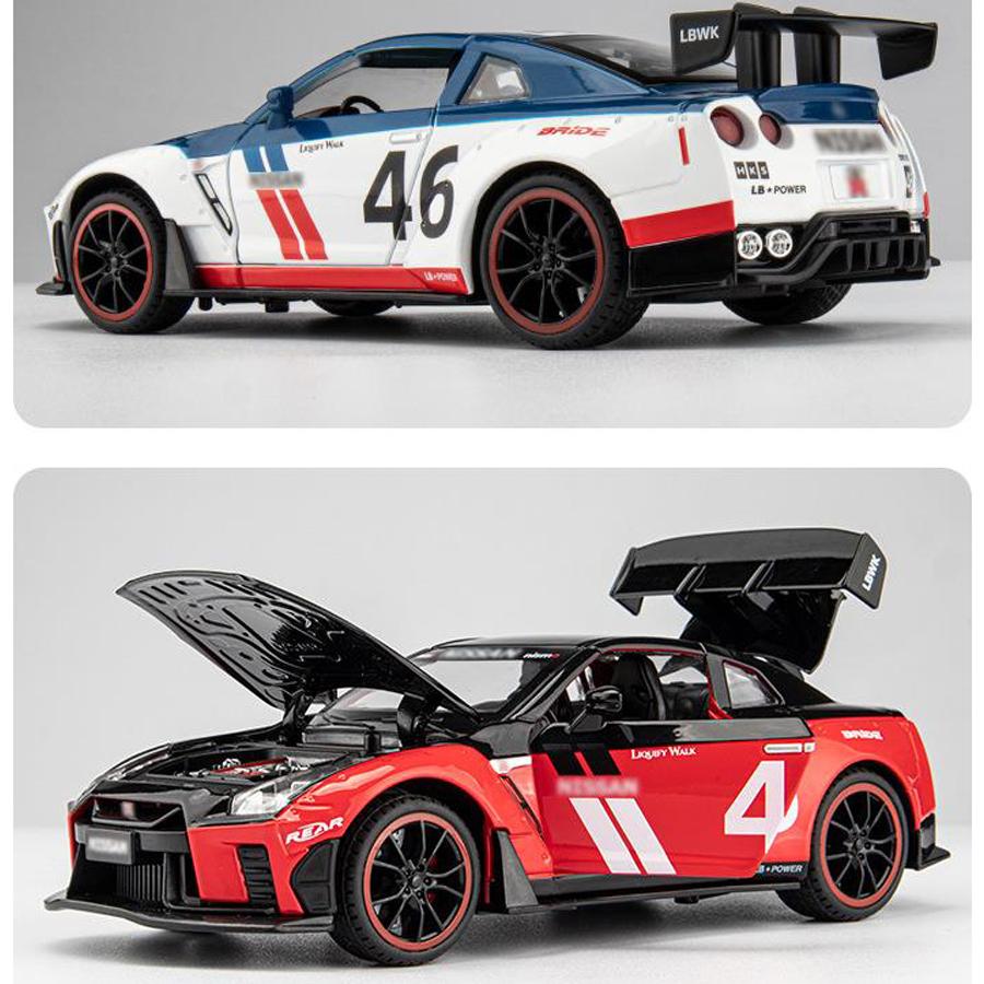 GTR Racing Diecast-Automodellspielzeug im Maßstab 1:22, zurückziehbares Spielzeugfahrzeug mit Ton und Licht für Kinder, Kleinkinder, Jungen und Mädchen, Geschenkkollektion