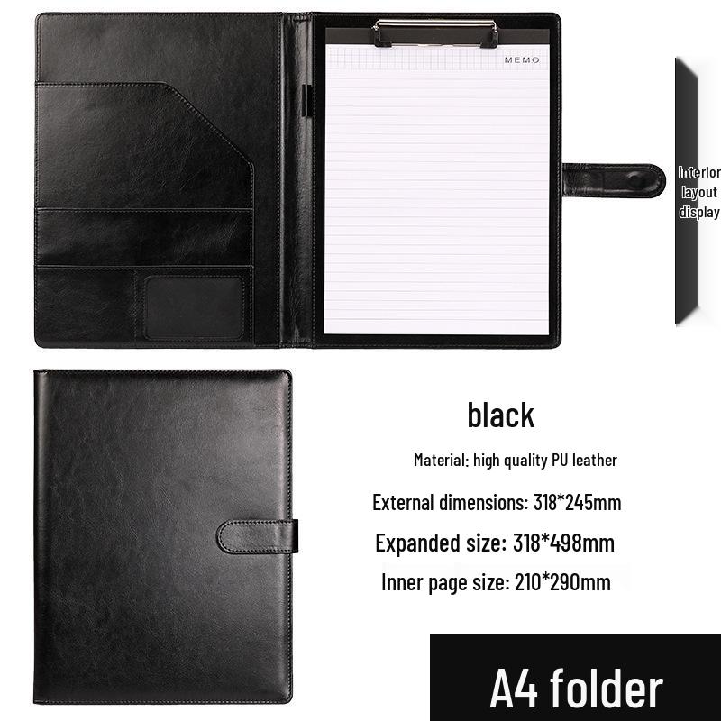 Grenzüberschreitender Business Manager Ordner mit Ledereinband und Klemme