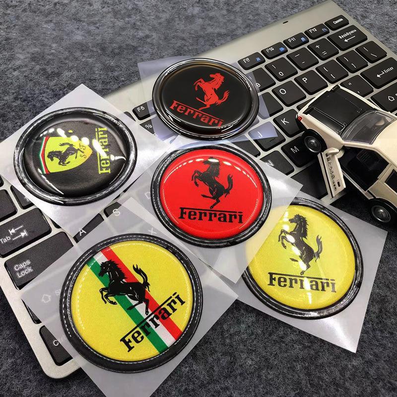 Suitable for Ferrari Emblem Decorative Car Badges Stickers Soft Rubber Sticker Personalized Scratch Protection Decal Accessories MQ0