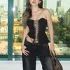 Strapless Vest Spring/Summer New Arrival Fashion Street Asymmetrical Cross Strap Flower Tube Top Short Vest Female