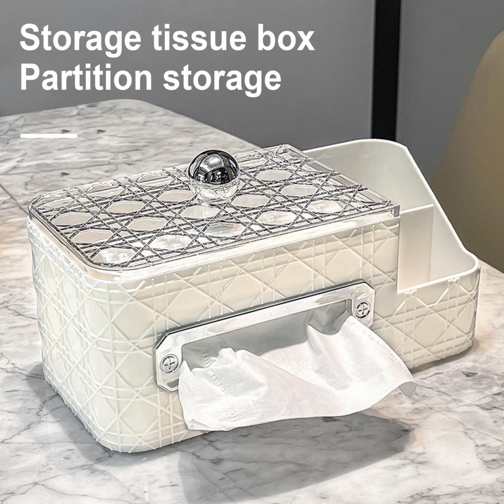 Quadratische Taschentuchbox Taschentuchbehälter Transparenter Taschentuchboxhalter mit Aufbewahrungsfach Deckel für Anti-Oxidation Feuchtigkeitsdicht