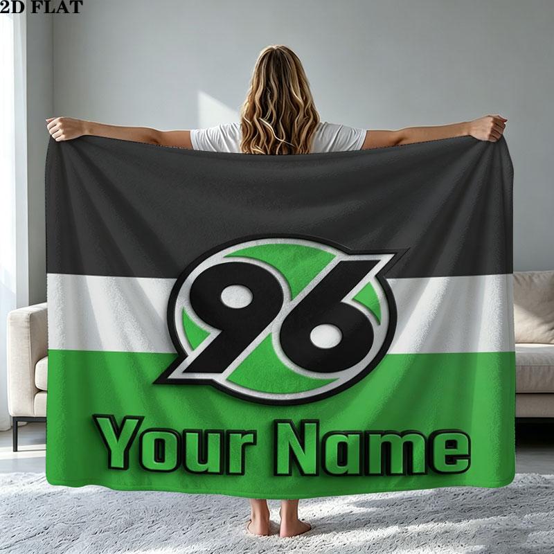 1PC Hannover 96 Custom Name Patterned Flannel Blanket Suitable For All Seasons for Home Decor Warmth and Comfort Gifts Holiday Present
